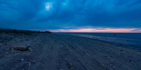 Fading sky with clouds rolling in at Montauk, New York.