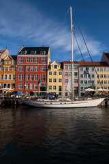 Colorful houses at the canals of Nyhavn in Copenhagen, Denmark