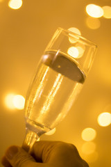 Champagne glass in party