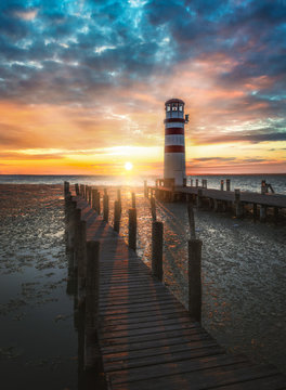 Lighthouse at Sunset