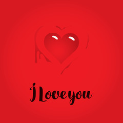 vector greeting card with inscription i love you with heart and blood