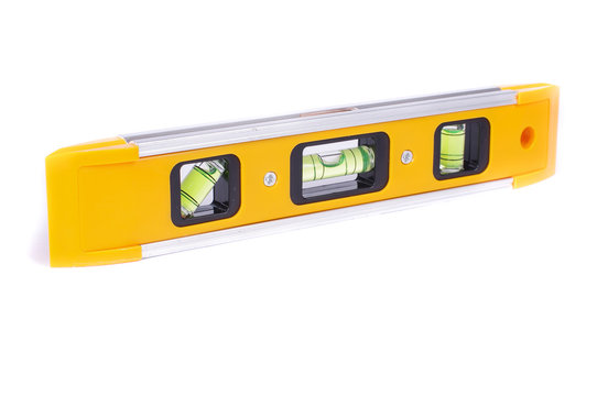 Spirit level tool isolated on white