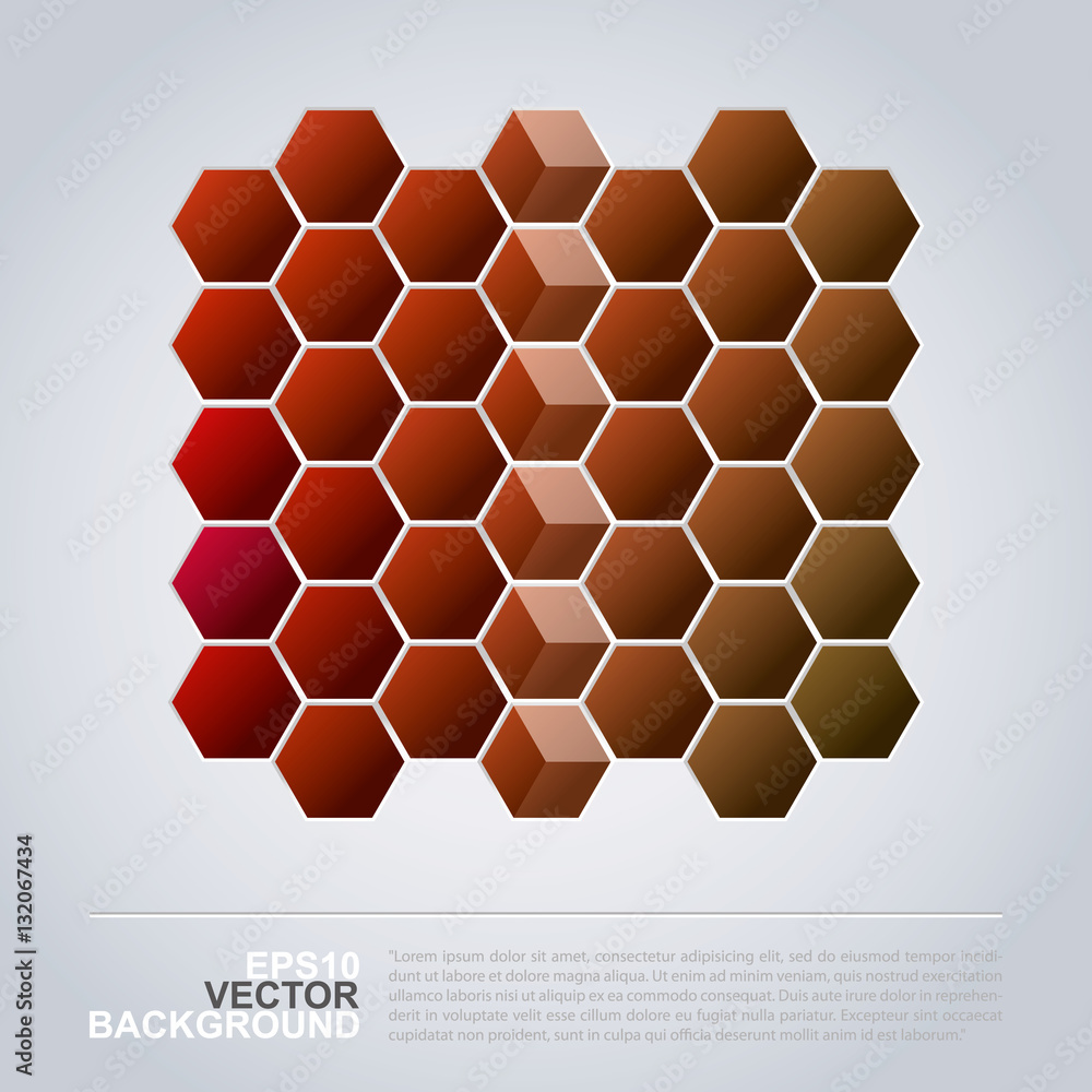Poster abstract colorful 3d cubes and hexagons, mosaic background creative design template - illustration i