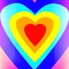 Heart shaped colorful background.