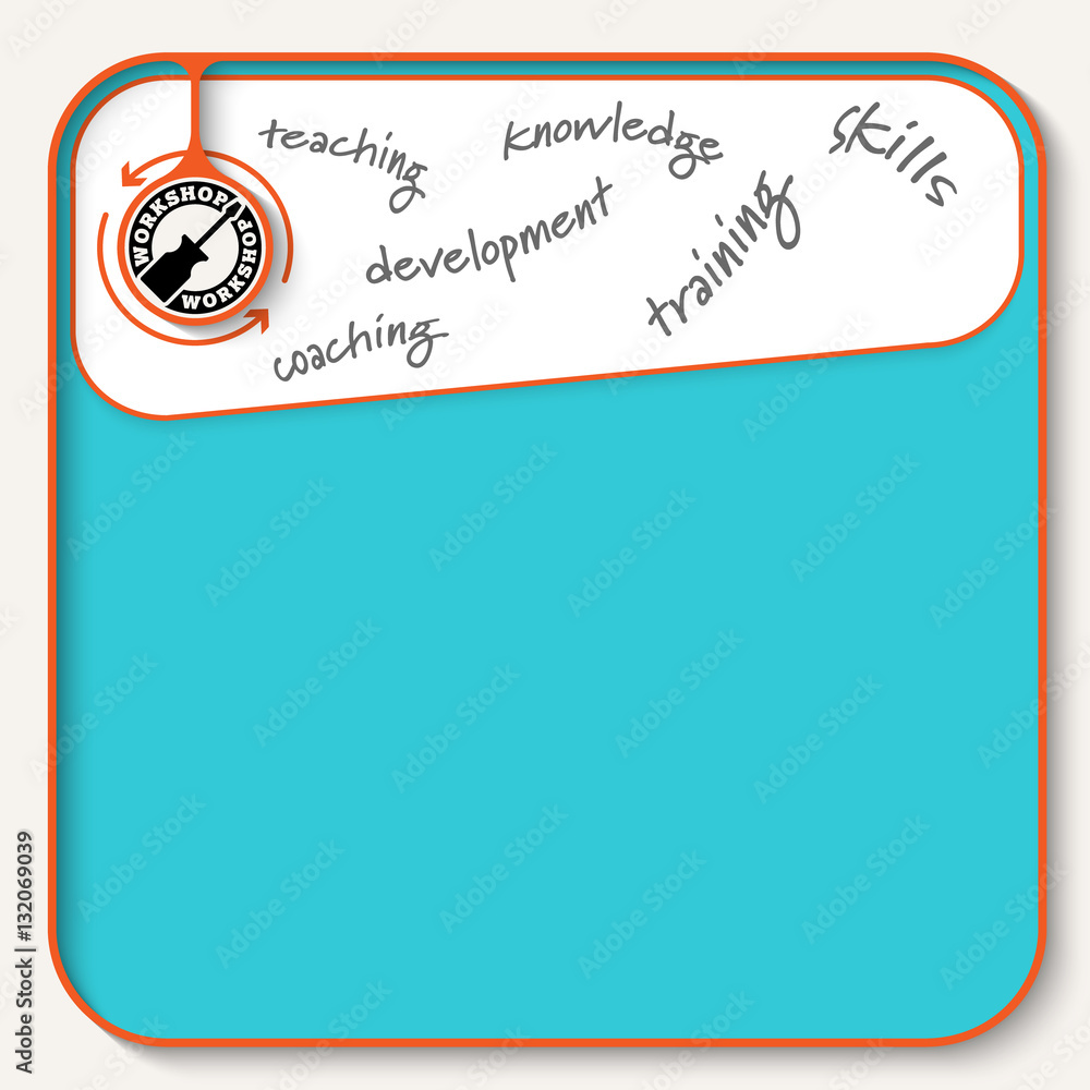 Poster vector simple box to fill your text and workshop icon