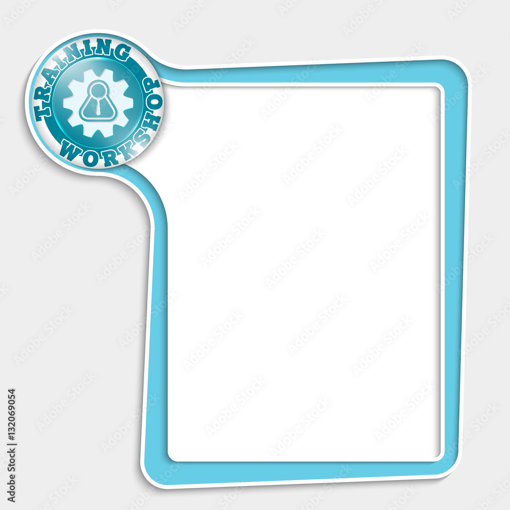 Poster blue text box for any text and workshop icon