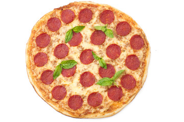 Pepperoni Pizza, isolated on white background