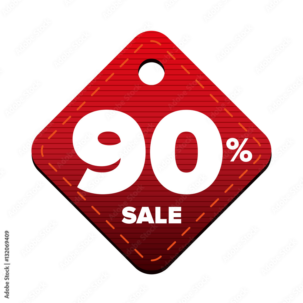 Wall mural Sale ninety percent pricetag red vector