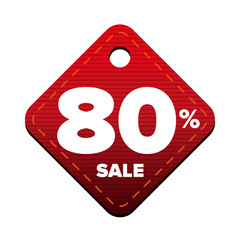 Sale eighty percent pricetag red vector