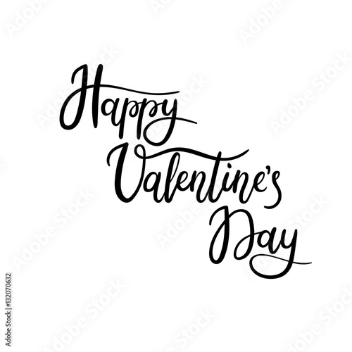 Happy valentines day hand lettering "Happy Valentine's Day Hand Lettering Greeting Card. Modern Calligraphy