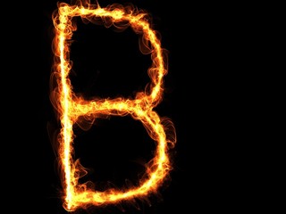 Buchstabe B aus Feuer