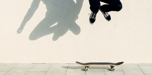 Jumping On Skateboard