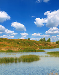Bog landscape with bog pools in the autumn
