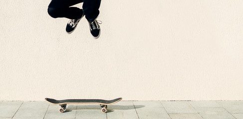 Jumping On Skateboard