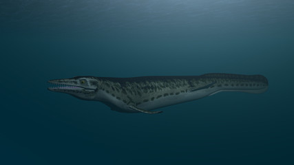 3d illustration of the swimming mosasaur 