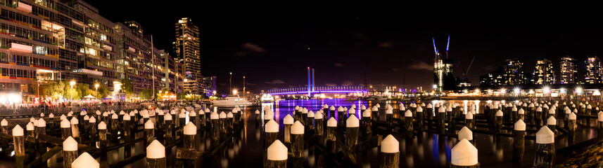 Dockland skyline Melbourne. Westgate bridge