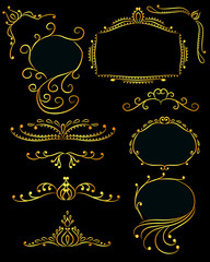 set of design elements golden