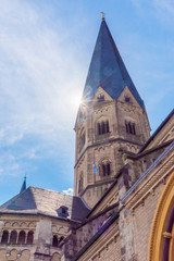 The Bonn Minster (Roman Catholic church) with lens flare in Bonn