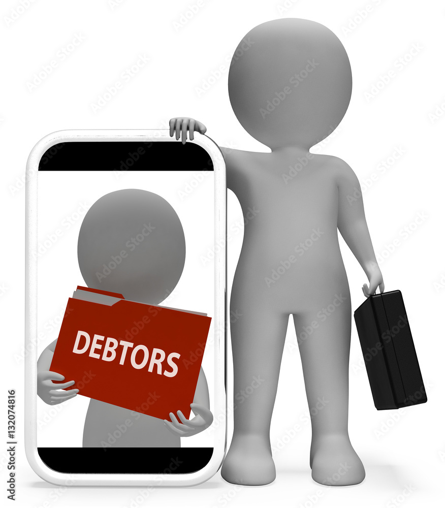 Poster debtors folder means organization files 3d rendering