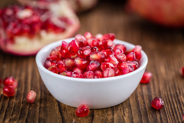 Portion of Pomegranate seeds (selective focus)
