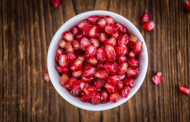 Portion of Pomegranate seeds (selective focus)