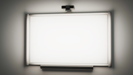 interactive whiteboard with a multimedia projector 3d illustrati - obrazy, fototapety, plakaty