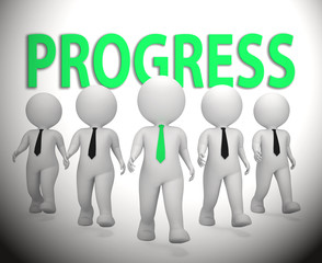 Progress Businessmen Showing Improvement Growth 3d Rendering