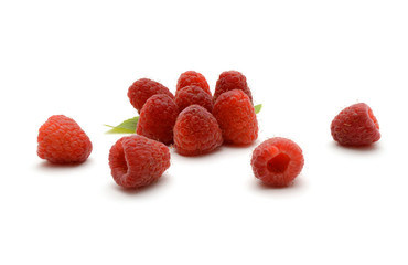 Fresh Raspberries Isolated On White Background