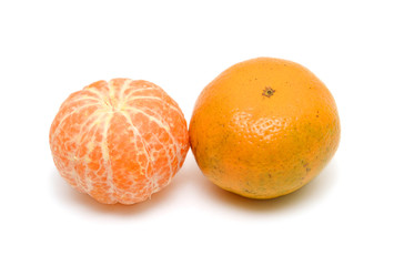 tangerine, clementine or mandarin fruit isolated on white background