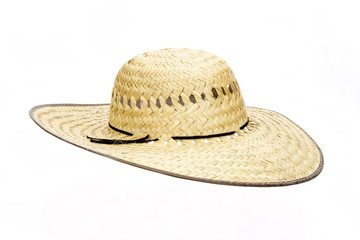 Brown hat on white background