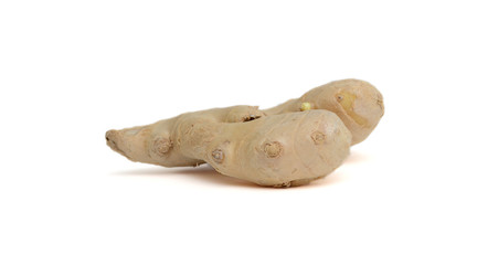 fresh ginger on white background