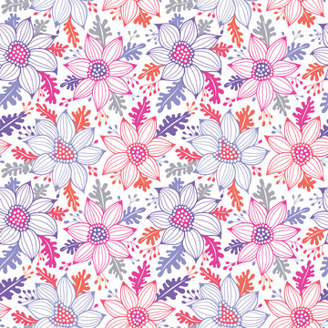 Fototapeta Seamless vector floral pattern