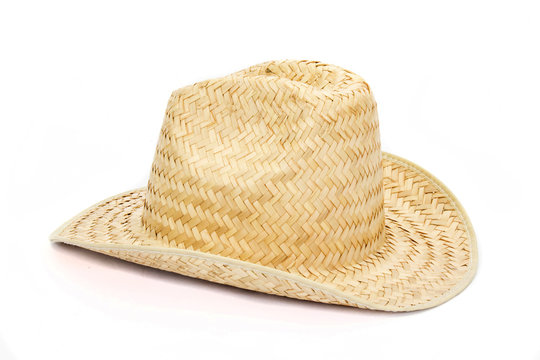 Brown hat on white background