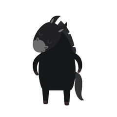 Cartoon cute donkey small horse