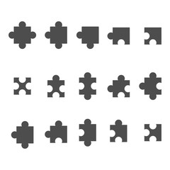 Jigsaw puzzle vector icon