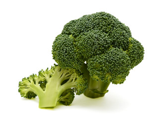 fresh broccoli on the white background