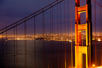 San Francisco Through Golden Gate Bridge at Night