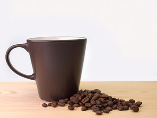 Brown coffee cup Put on a white background.