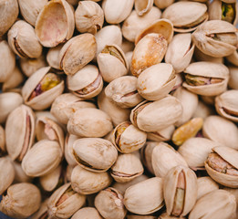 Fresh salt pistachio background or texture.