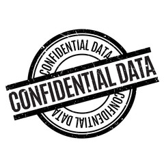 Confidential Data rubber stamp. Grunge design with dust scratches. Effects can be easily removed for a clean, crisp look. Color is easily changed.