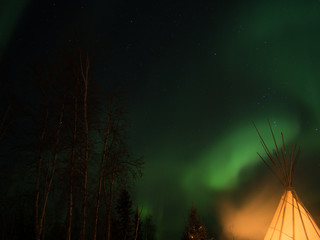 Northern Lights with Teepee