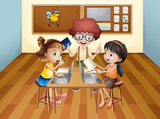 Students learning in classroom
