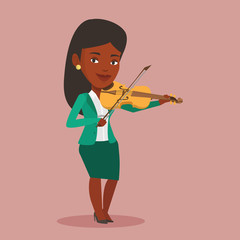 Woman playing violin vector illustration.
