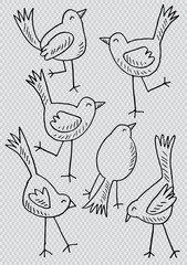 Cute cartoon birds