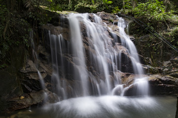 Fototapeta na wymiar beautiful in nature Kanching Waterfall located in Malaysia,wet a