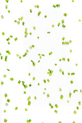 Chopped green onions isolated on a white background