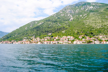 Fototapeta premium Coast town of Perast in picturesque Montenegro.