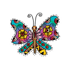 Fototapeta na wymiar Butterfly with decorative style