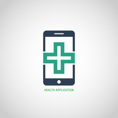 HEALTH APPLICATION logo vector icon design