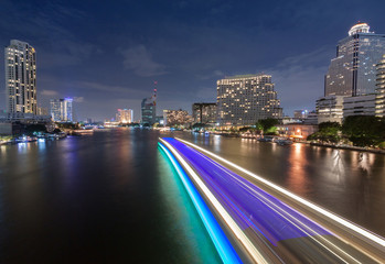 haopraya River View from Taksin Bridge, Bangkok, Thailand